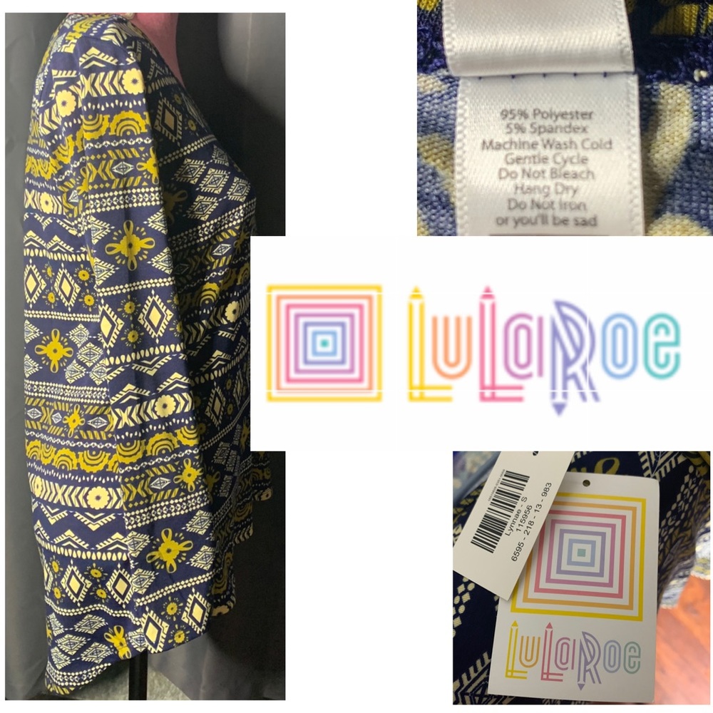 💚💙LULAROE -Lynnae Top Aztec Blue Size Small💚💙